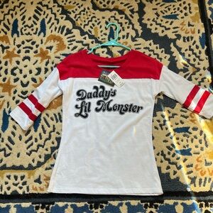 Hot Topic Daddy’s lil Monster Harley Quinn costume shirt